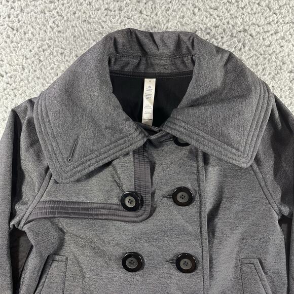 Lululemon Coco Softshell Peacoat Jacket Womens Size 4 Gray Athleisure Casual - Picture 3 of 9